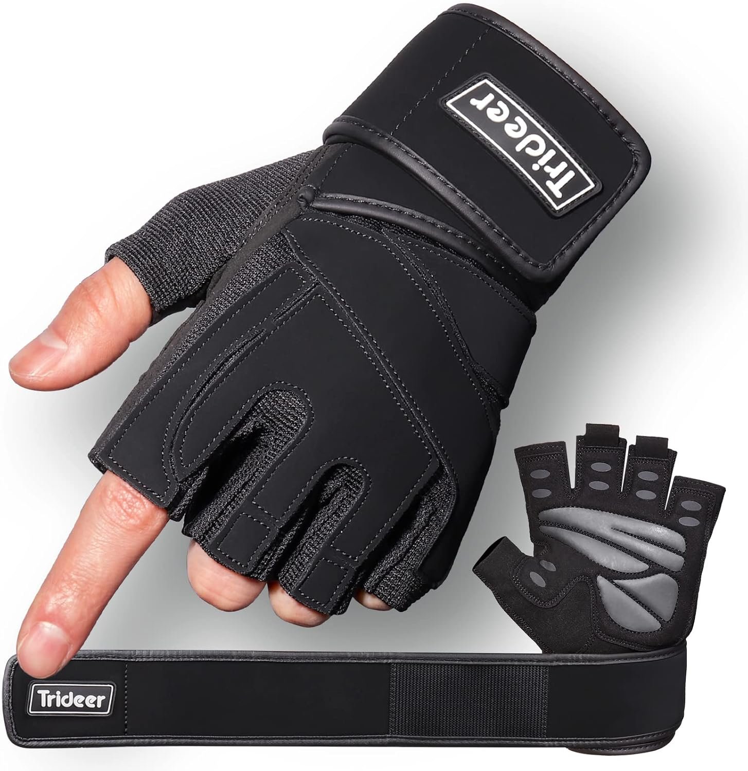 Trideer Weight Lifting Gloves for Men, Workout Gloves with Wrist Wrap Support