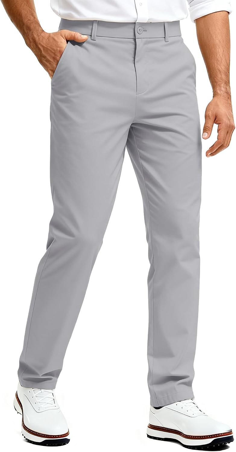 Comdecevis Men’s Classic Fit Golf Pants – 30″ 32″ 34″ Inseam | Gentle stretchy & elastic waist, lightweight & breathable, quick dry, wrinkle-resistant, ideal for business casual golf