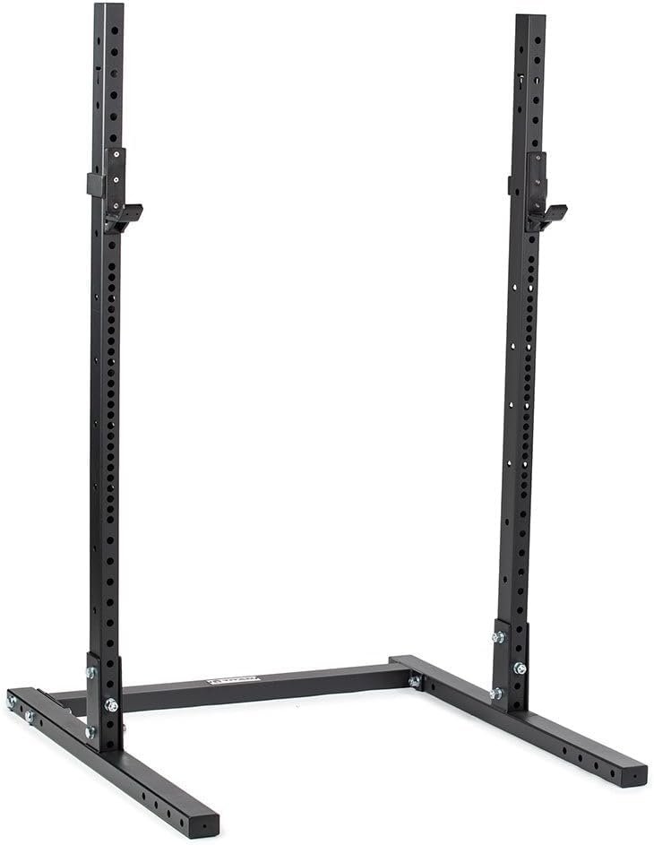Titan Fitness T-3 Series 73.5″ Squat Stand, 1,000 LB Capacity, Short Squat Rack for Home Gym, Space Saving Power Rack with Westside Hole Spacing, J-Hooks