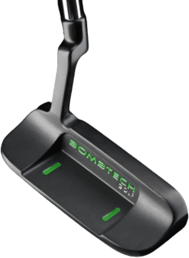 BombTech Golf Traditional Blade Putter – High MOI | Features 2 alignment aids to help in better aim. Designed to hit where you want with the feel of a traditional blade.