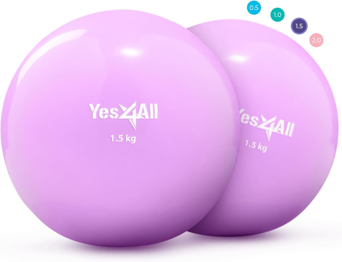 Yes4All RFOB Soft Weighted Medicine Toning Ball Violet 1.5 kg Single for Pilates, Yoga and Fitness