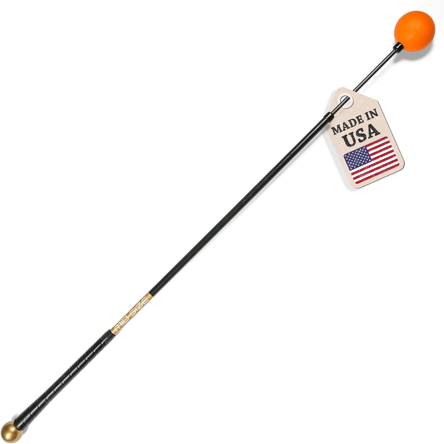 Orange Whip Golf Swing Trainer Aid Patented & Made in USA for Improved Rhythm, Flexibility, Balance, Tempo, and Strength *American Made