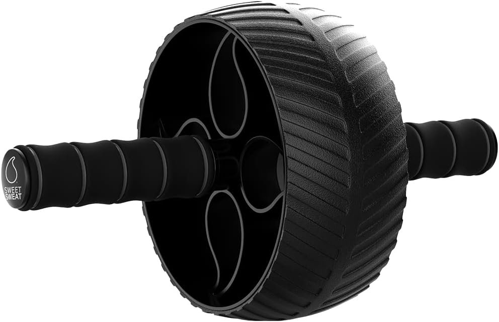 Sports Research® Ab Wheel Roller for Core Strength Training | Sturdy 3″ Ab Wheel with Knee Pad | Easy to Assemble Home Gym Fitness Equipment for Men & Women