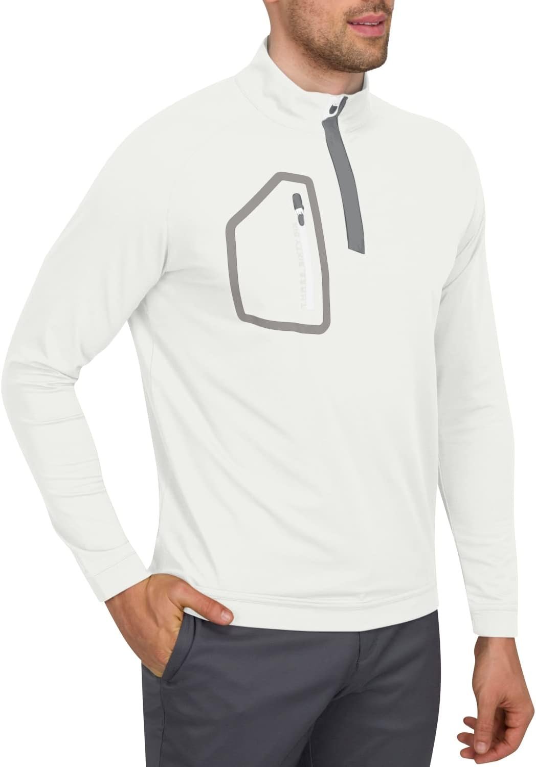 Three Sixty Six Men’s Dry Fit ¼ Zip Golf Pullover Jacket – Lightweight, Breathable & Stretch Fabric Sweater with Chest Pocket