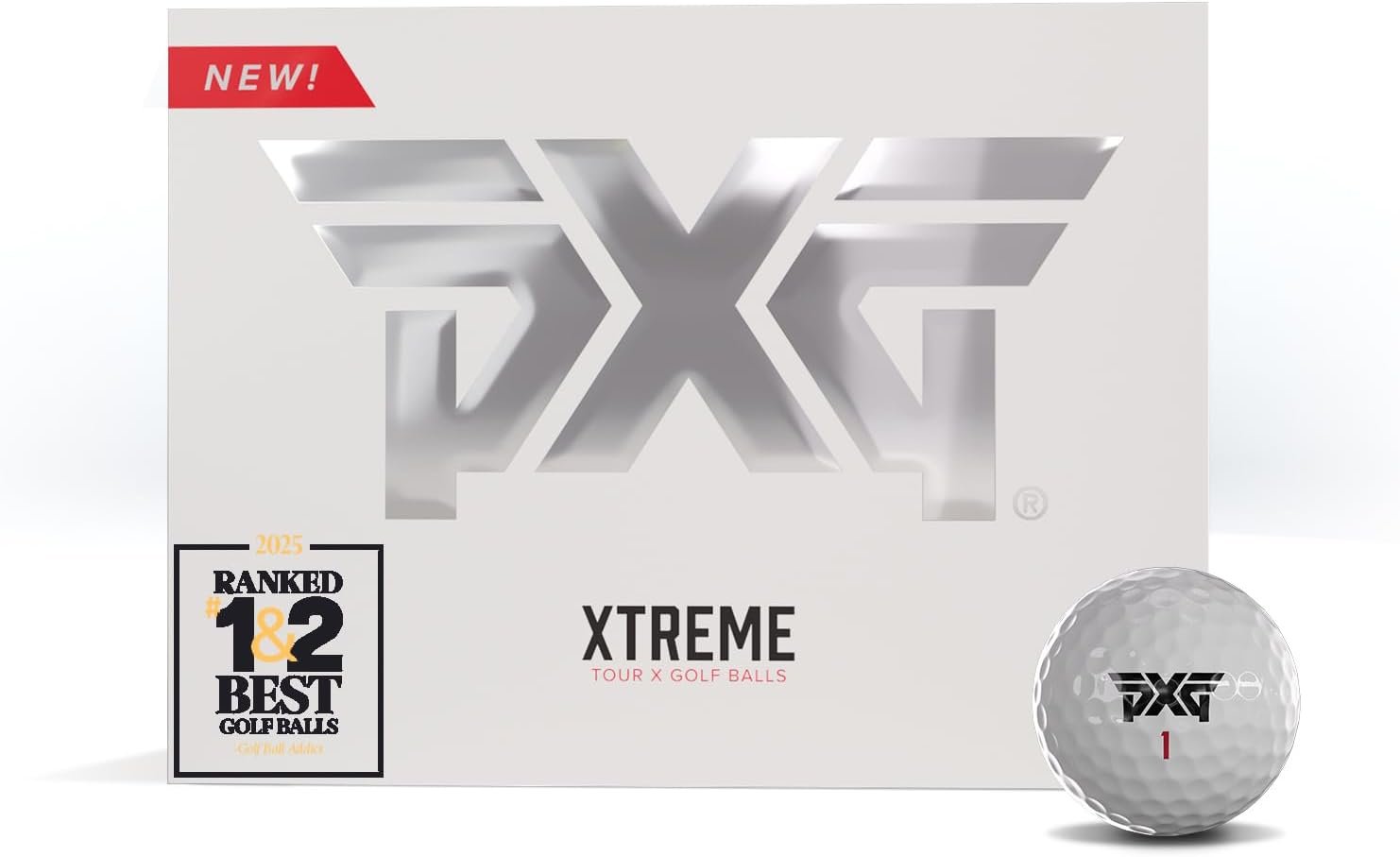 PXG Golf Xtreme Tour Golf Balls for Men, 12 Pack, 4 Sleeves
