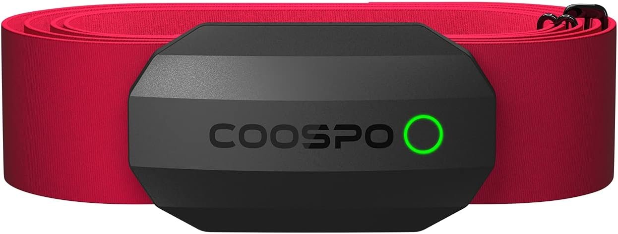 COOSPO Bluetooth Heart Rate Monitor Chest Strap H808S, ANT+ BLE HR Monitor Chest, HRM IP67 Waterproof, 300H Battery Life