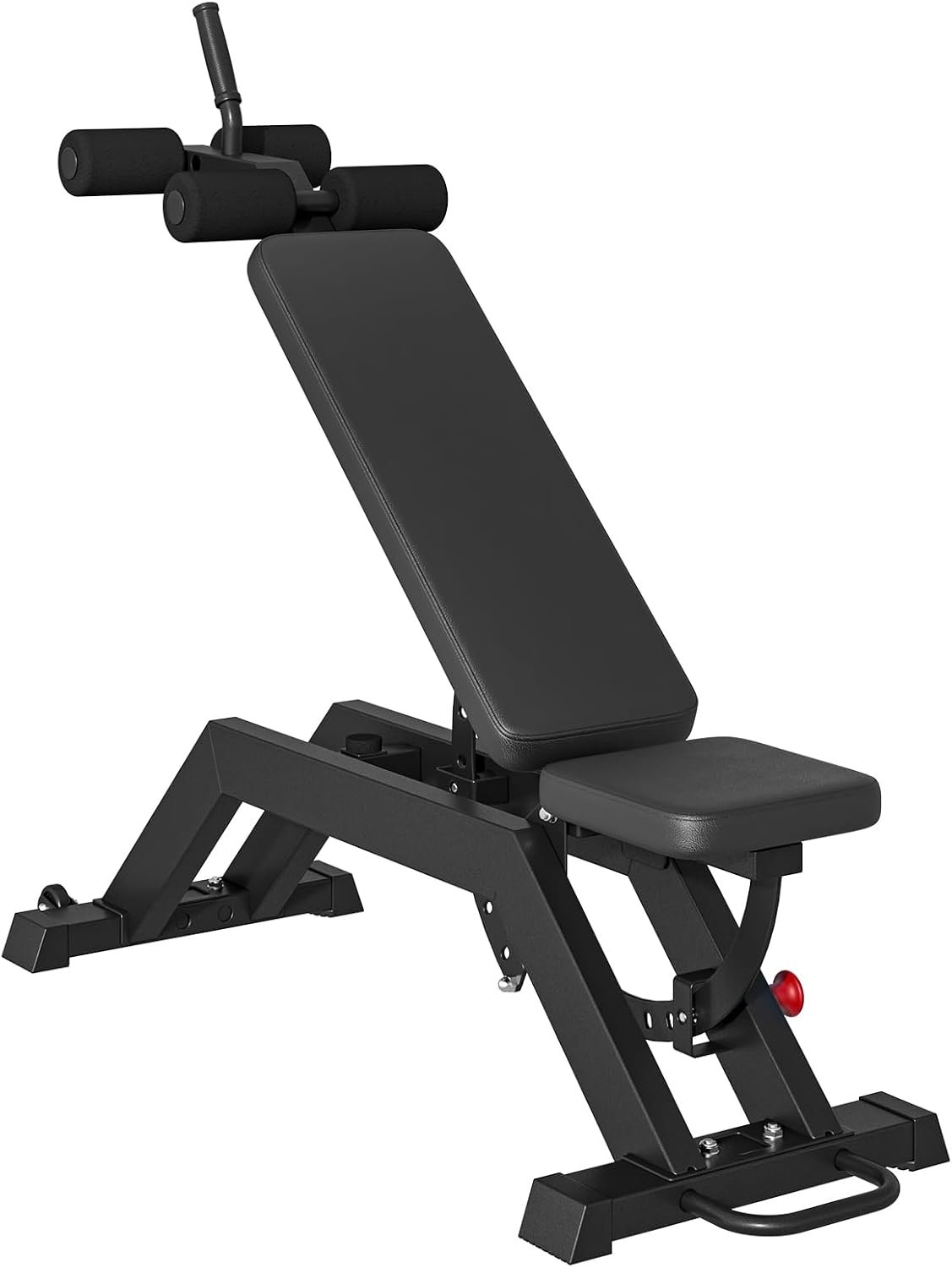Adjustable Incline Decline Weight Bench | Load-bearing 1000LBS,Leg Roller Attachment and Handle for Reverse Crunch, Bench Press, Sit Up and Abs Curl,Black,for Home Gym