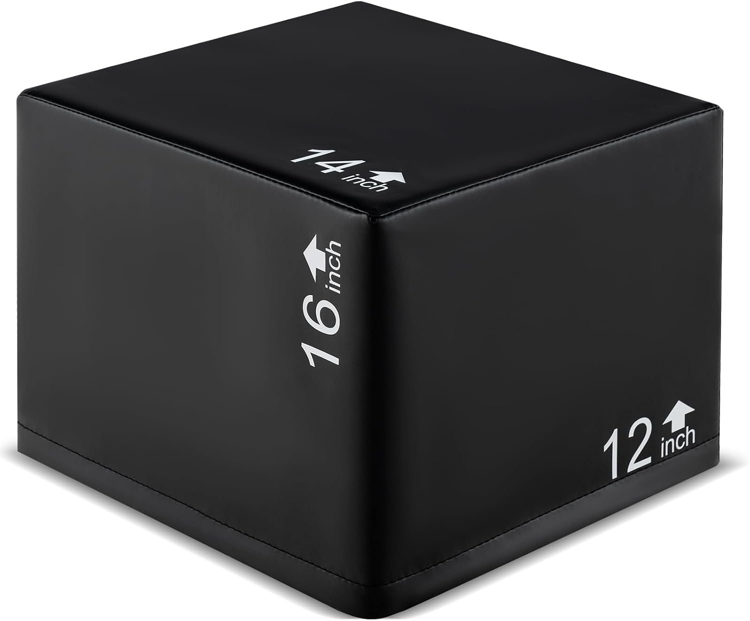GYMAX Plyometric Jump Box, 3 in 1 Plyo Jumping Training Box with Non-Slip & Easy-to-Clean PU Cover, Heavy Foam Exercise Trainer for Home Gym, Multiple Options