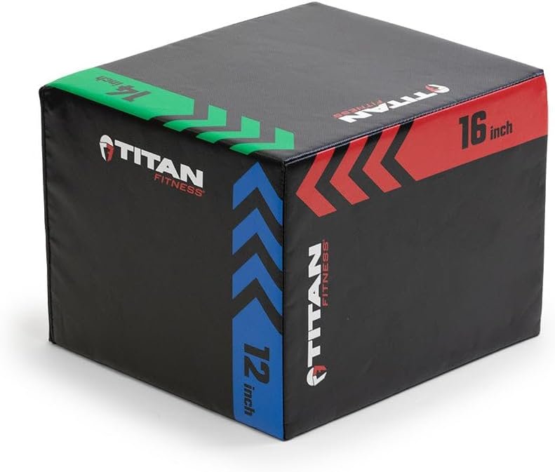 Titan Fitness Heavy Foam Plyometric Box – Pro-Duty HIIT Exercise Foam Plyo Step-Up, Box Squat, Home Garage Gym Training, Youth & Regular Sizes