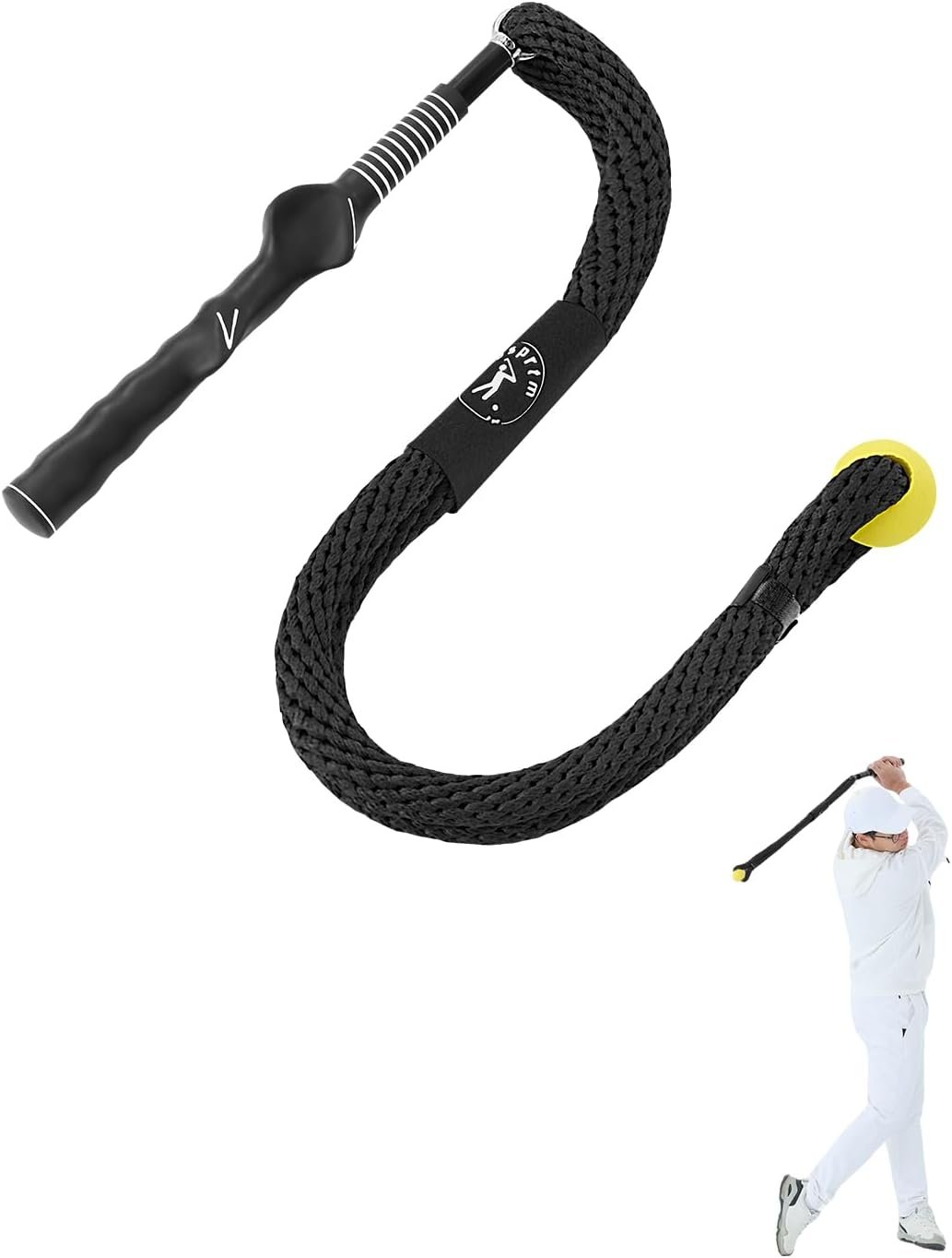 Golf Rope Swing Trainer, Professional Golf Swing Rope Training Aid to Improve Speed, Tempo, Rhythm, Flexibility and Strength, Golf Warm-Up Practice Equipment for Golfers of All Levels