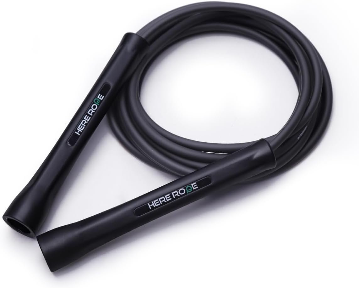 Hererope 6MM PVC Jump Rope for Men & Women Fitness, Speed, Tricks, Cardio Training, Boxing Jump Rope with Unbreakable Handles and Non-Kinking Skipping Rope, Adjustable Jumprope for Indoor Outdoor