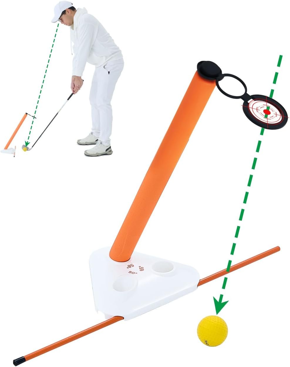 Visual Lock Golf Training Aid – Instant Head Stability & Swing Plane Trainer – Master Swing Path, Fix Swaying, and Correct Slices for Driver & Irons