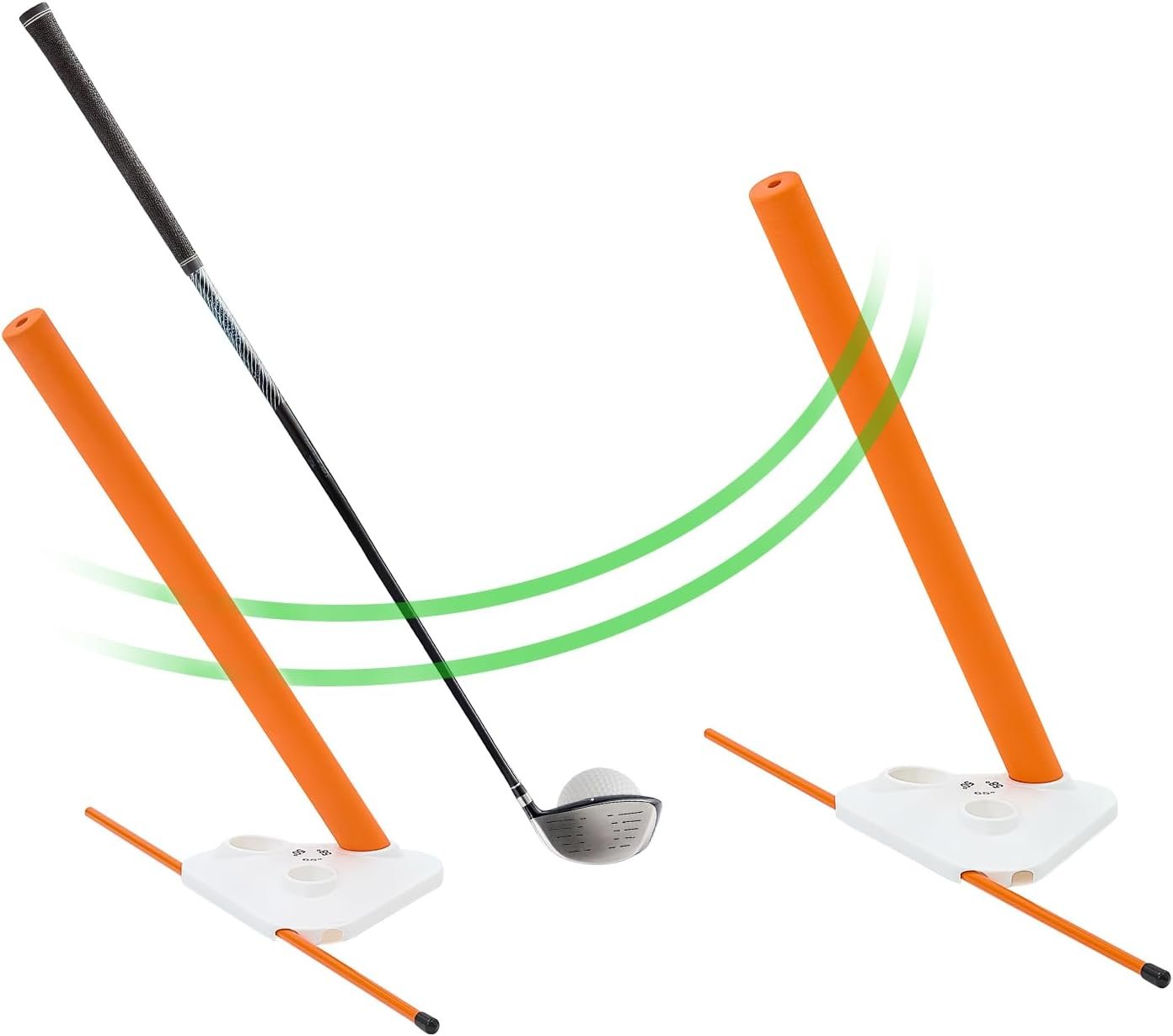 Golf Swing Training Aid – Alignment Discs & Rods | Corrects Setup, Posture, Swing Plane & Path to Fix Slice and Hook | Achieve Consistent Contact, Increase Distance & Accuracy
