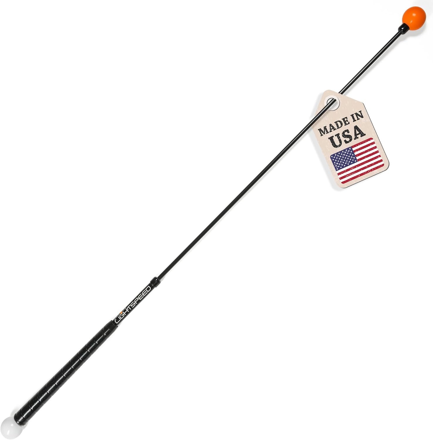Orange Whip Lightspeed Golf Swing Trainer Aid Patented & Made in USA- Speed Stick Improves Speed, Distance and Accuracy (45″)