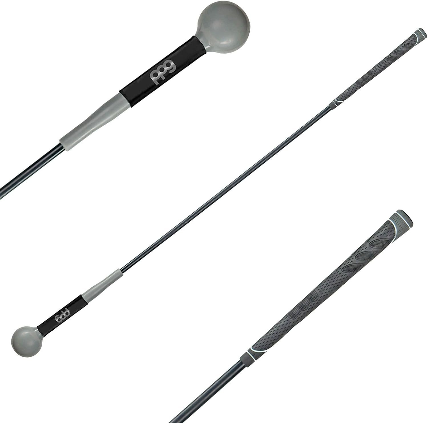 Pin Point Golf Swing Tempo Trainer & Warm Up Club, Flexible Shaft, Black | PPG flexible-shaft trainer builds lag & tempo – counter balanced weighted head, ideal warmup & swing improvement tool