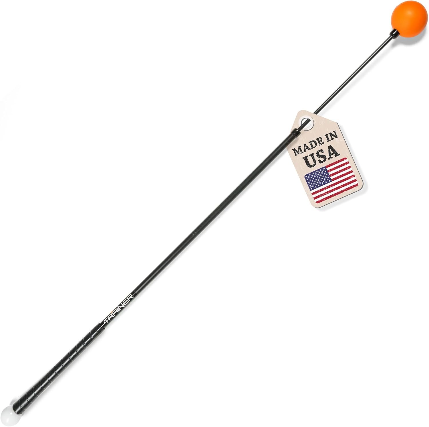 Orange Whip Golf Swing Trainer Aid Patented & Made in USA for Improved Rhythm, Flexibility, Balance, Tempo, and Strength *American Made