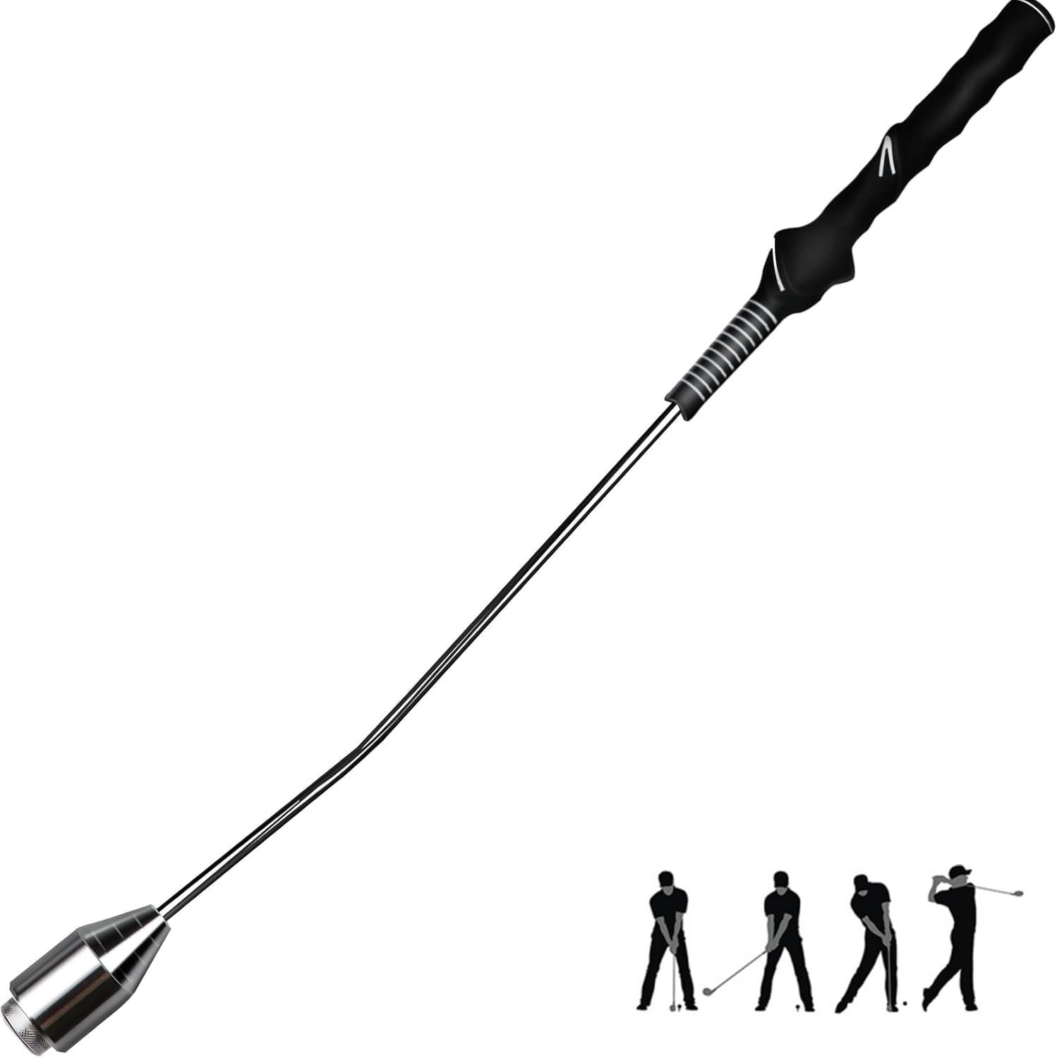 Golf Swing Trainer for Right-Handed Golfers, 25.5 in Weighted Training Club with Molded Training Grip, Stainless Steel Golf Practice Aid for Swing Tempo and Warm-Up
