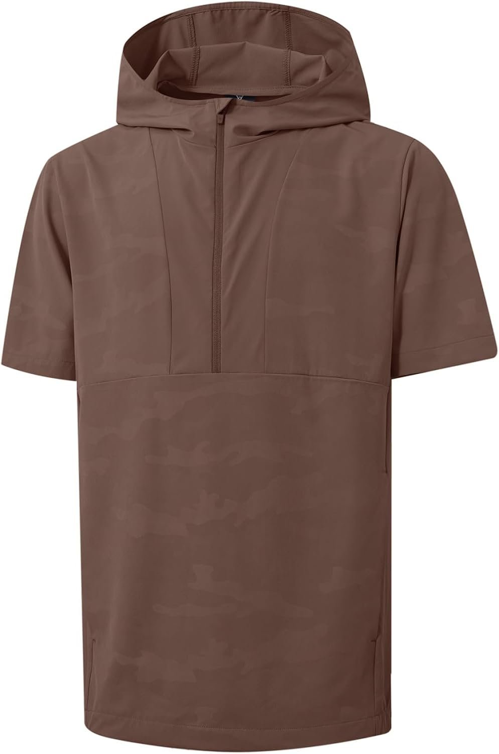 M MAELREG Short Sleeve Hoodies For Men Pocket Water-Resistant Embossed Patterned Golf Lightweight Hoodie Men Sweatshirts