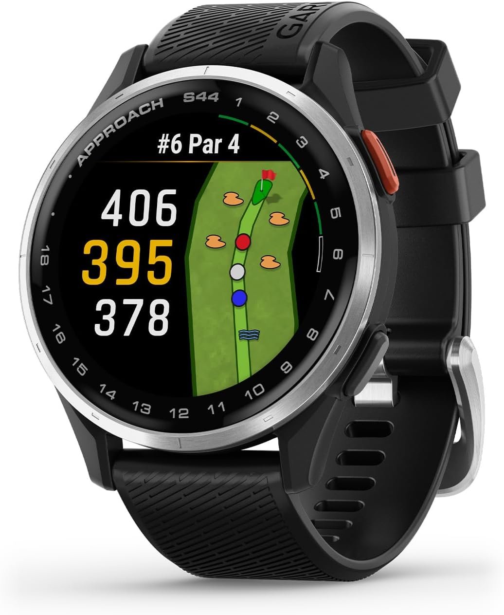 Garmin Approach® S44, Golf GPS Smartwatch, 43mm, Black | Lightweight Design, Essential On-Course Features, Smart Notifcations