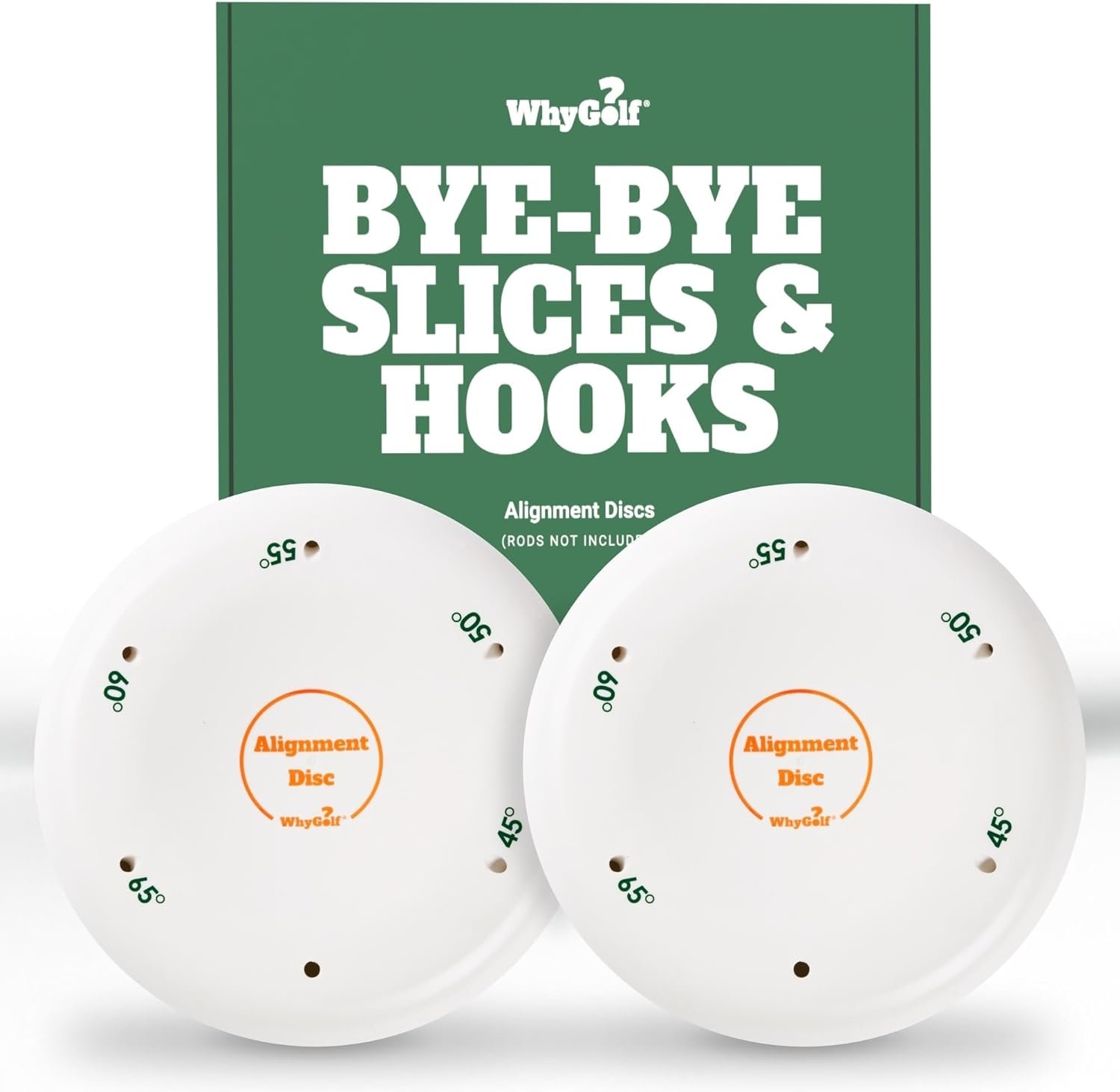 WHYGOLF Alignment Discs & Padded Golf Alignment Rods – Versatile Golf Training Aid for Swing Plane, Path, Posture & Setup – Easily Adjust Angles for Better Accuracy