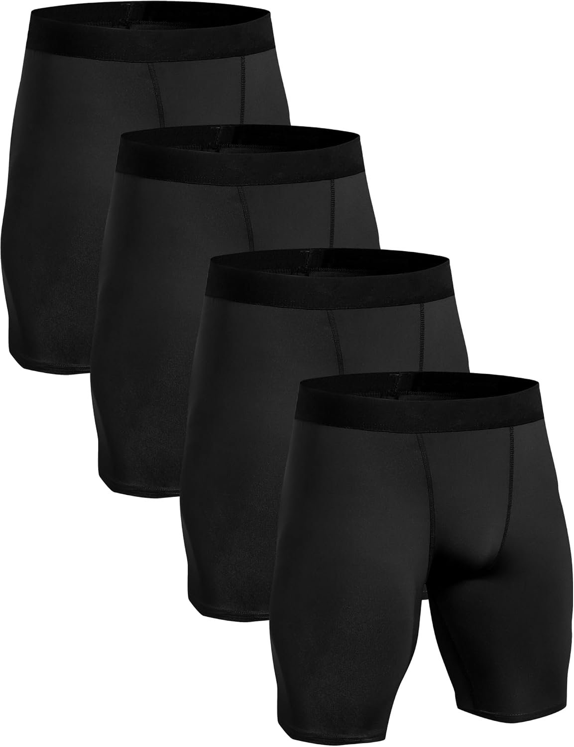 HovSiyla 4 Pack Compression Workout Shorts Men Performance Sports Baselayer Athletic Running Shorts Underwear Spandex
