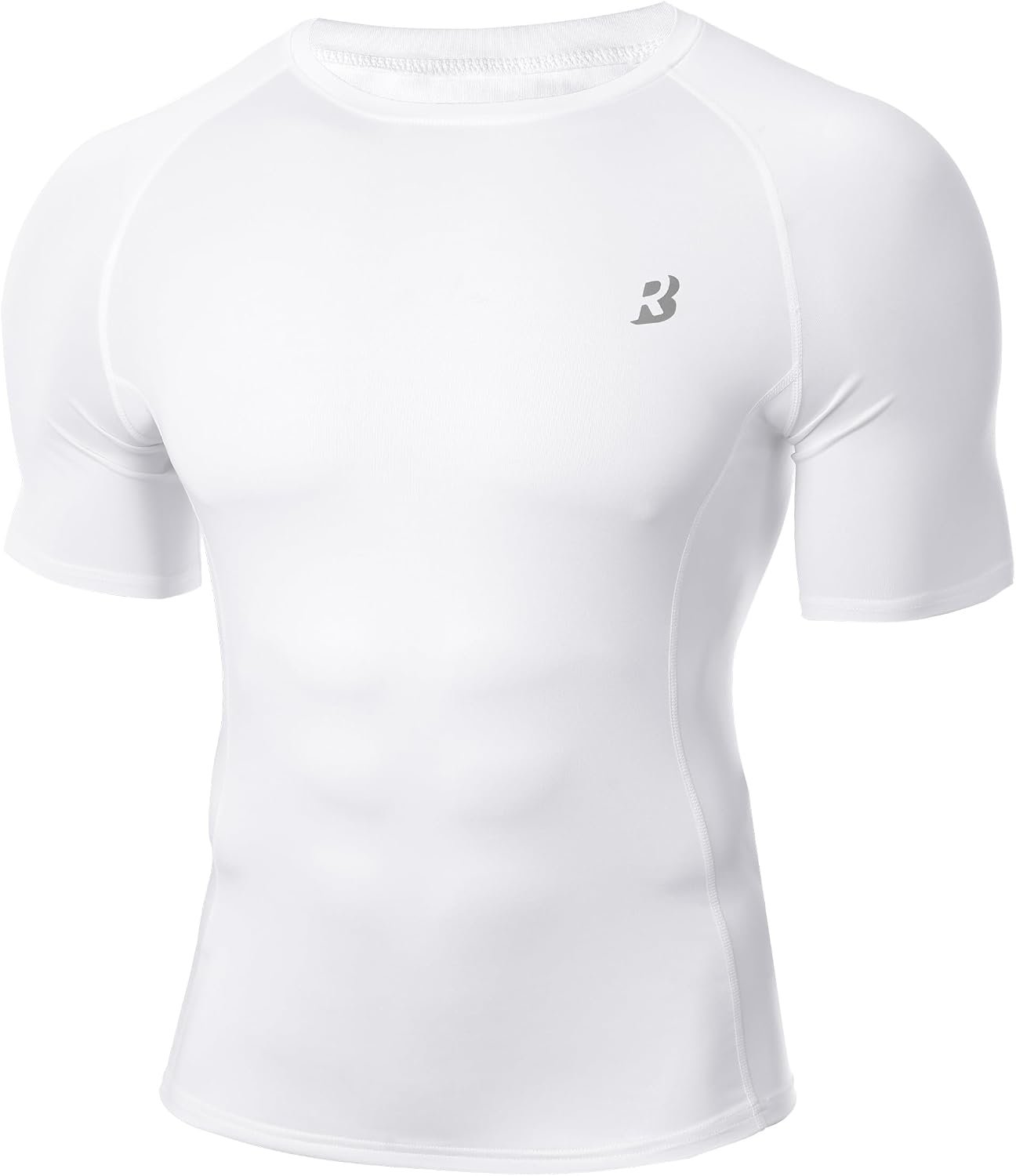 Roadbox Compression Shirt Men Short Sleeve, Cool Dry Base Layer Athletic Undershirts, Workout T-Shirt for Sports Gym Running