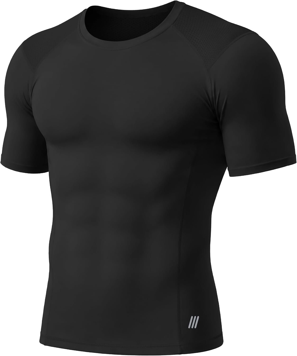 Roadbox Men’s Compression Shirt, Short Sleeve Athletic T Shirts, Quick Dry Slim Base Layer Undershirt for Gym Sports Workout