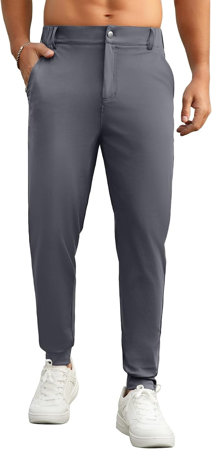 Askdeer Men’s Golf Pants Casual Slim Fit Joggers Stretch Sweatpants Yoga Running Dress Work Pants with 5 Pockets