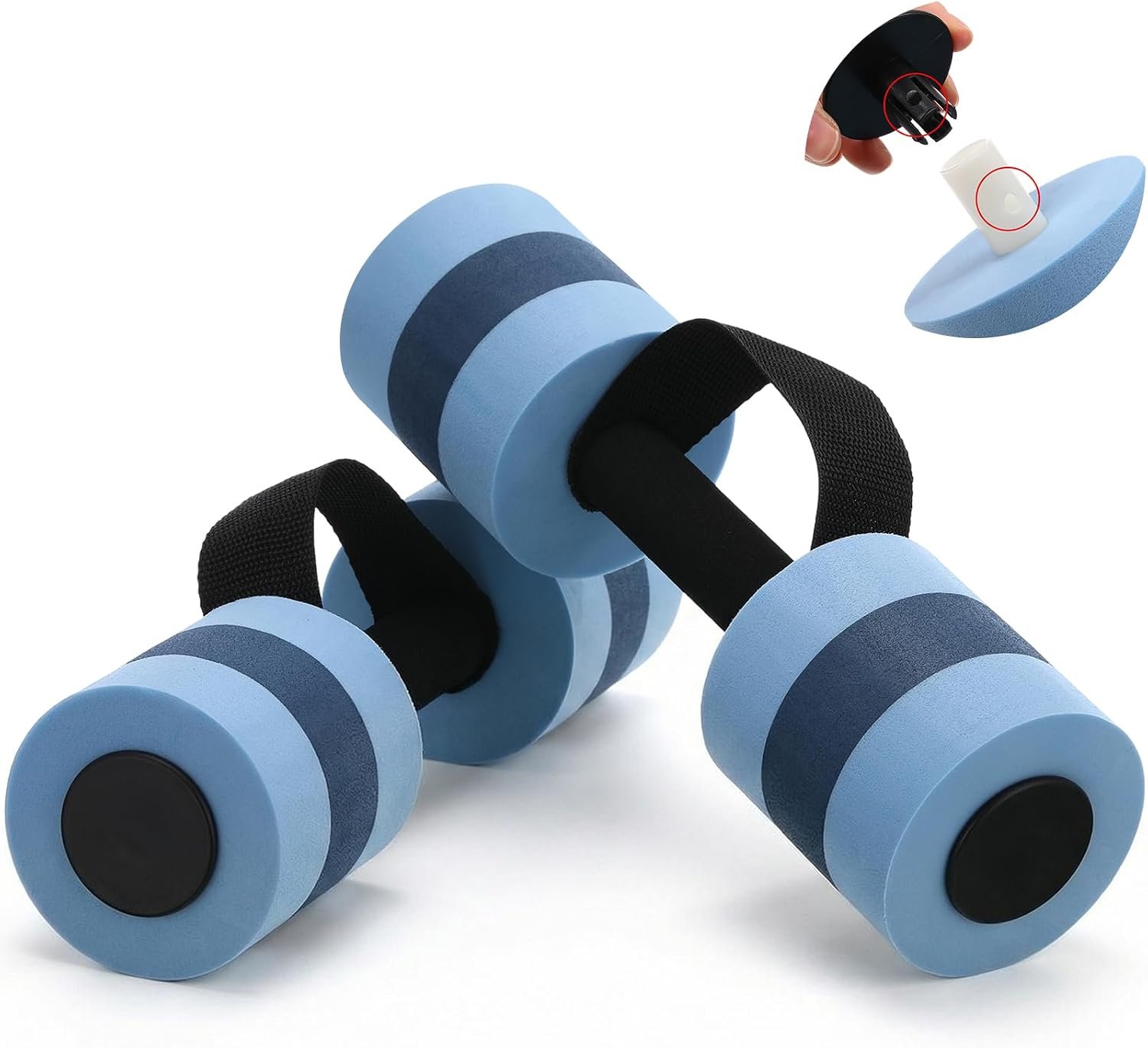 Soulchen Pool Exercise Equipment Water Dumbbells Pool Resistance Aerobic Weights EVA Foam Dumbbell with Handle Strip for Aqua Therapy Water Aerobics Weight Loss Fitness