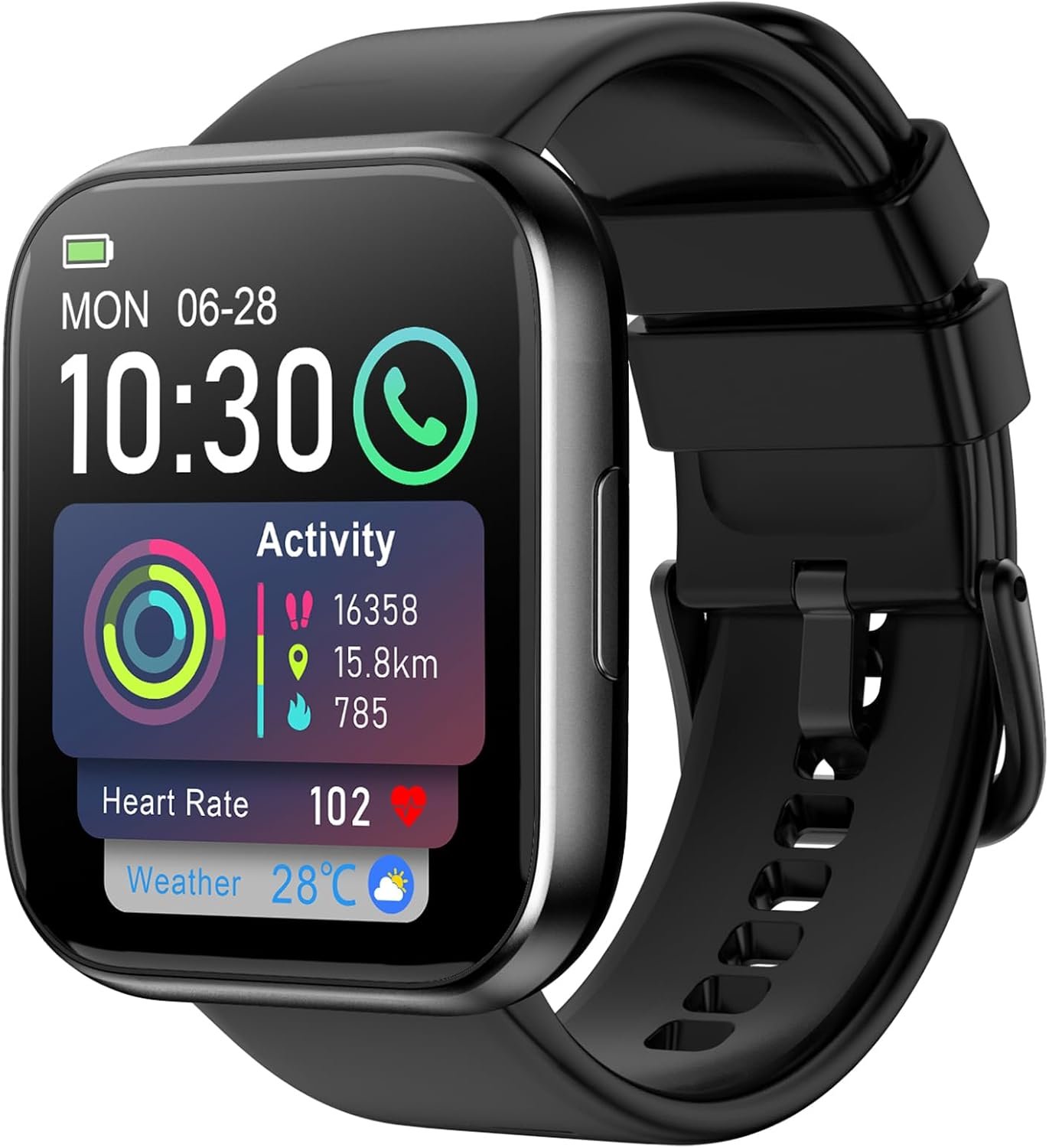 Smart Watch for Men – 1.85″ HD 2026 Upgraded Fitness Tracker Bluetooth Call and Text Smartwatch with 7 Day Battery 5 ATM Waterproof Heart Rate Sleep Monitor 130+ Sport Modes for Android & iOS (Black)