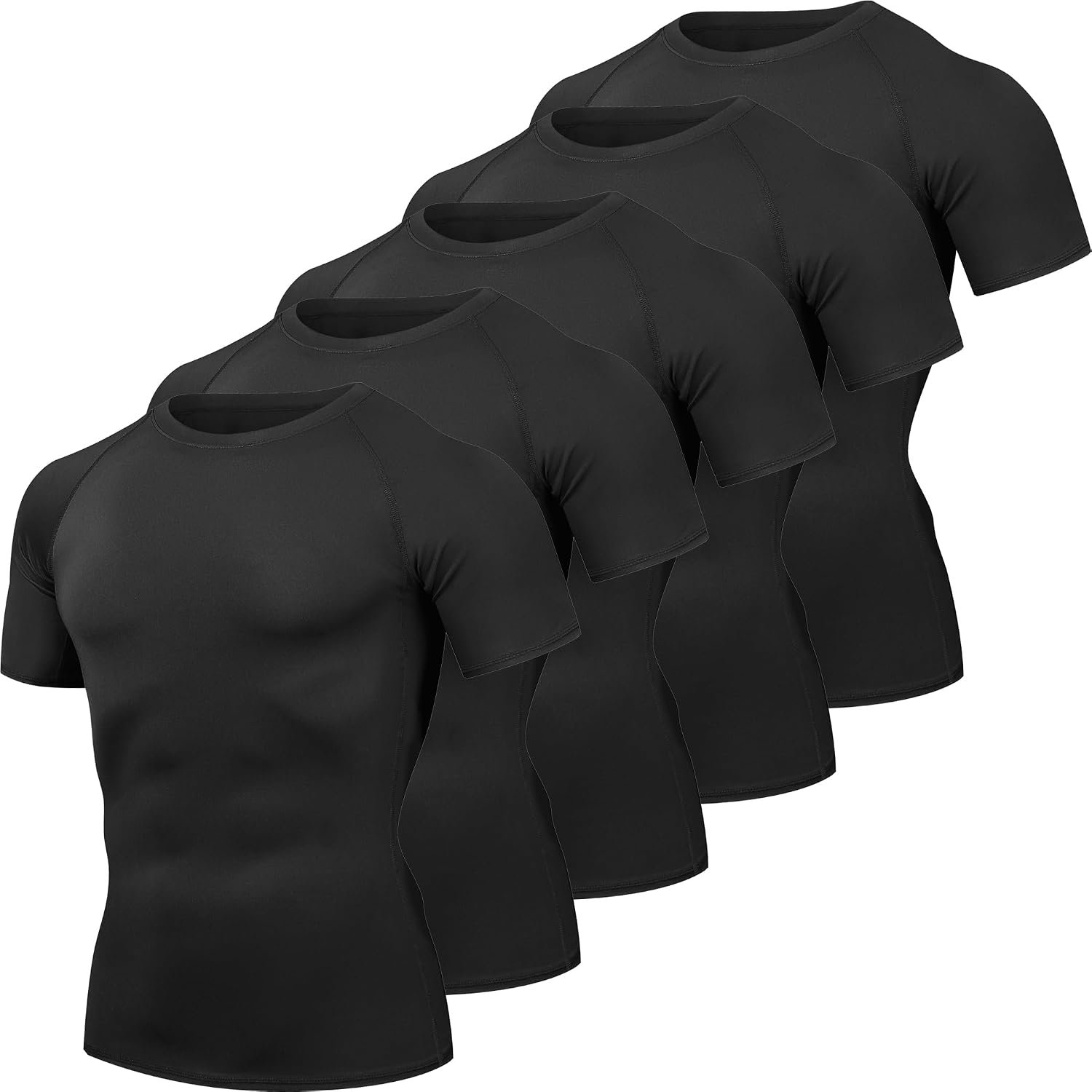 HovSiyla Men’s Compression Shirts Cool Dry Short Sleeve Baselayer Athletic Workout T Shirts