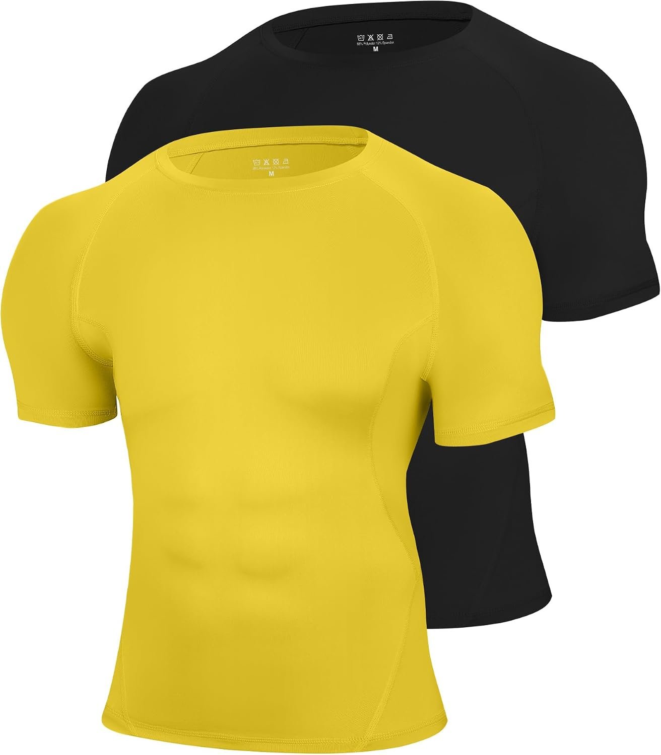 Blueleaf 2 Pack Men’s Compression Shirts Short Sleeve Cool Dry Sports Athletic Workout Undershirt Base Layer T-Shirt Tops