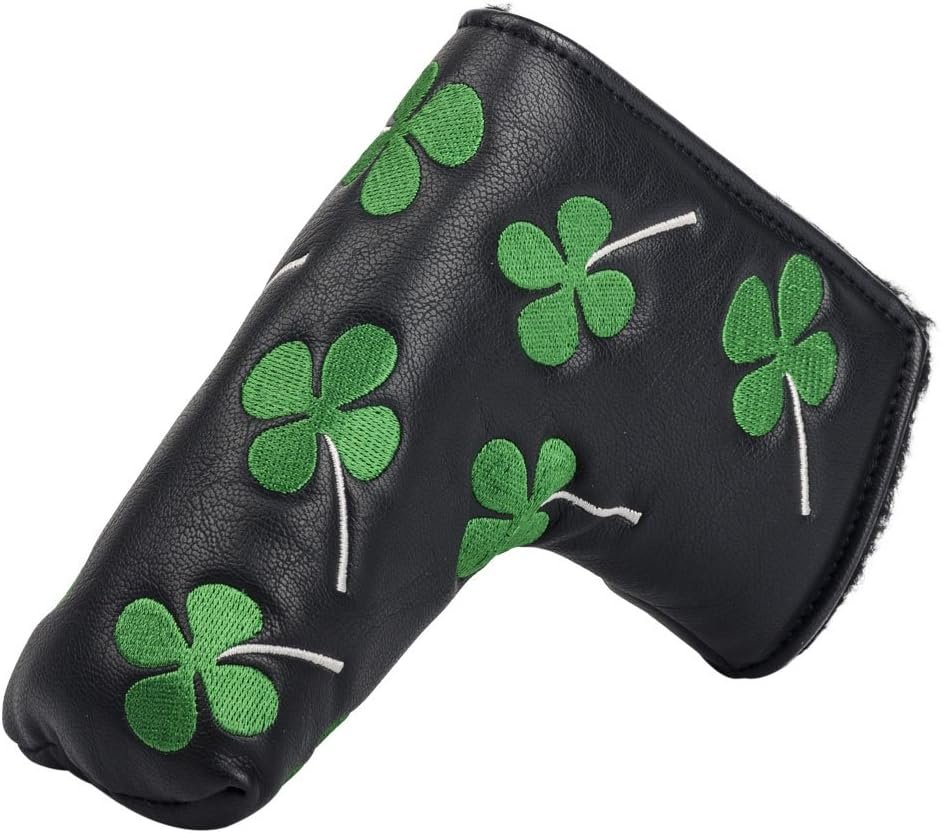 Golf Putter Head Cover Headcover Shamrock Embroidered Blade Fit All Brands
