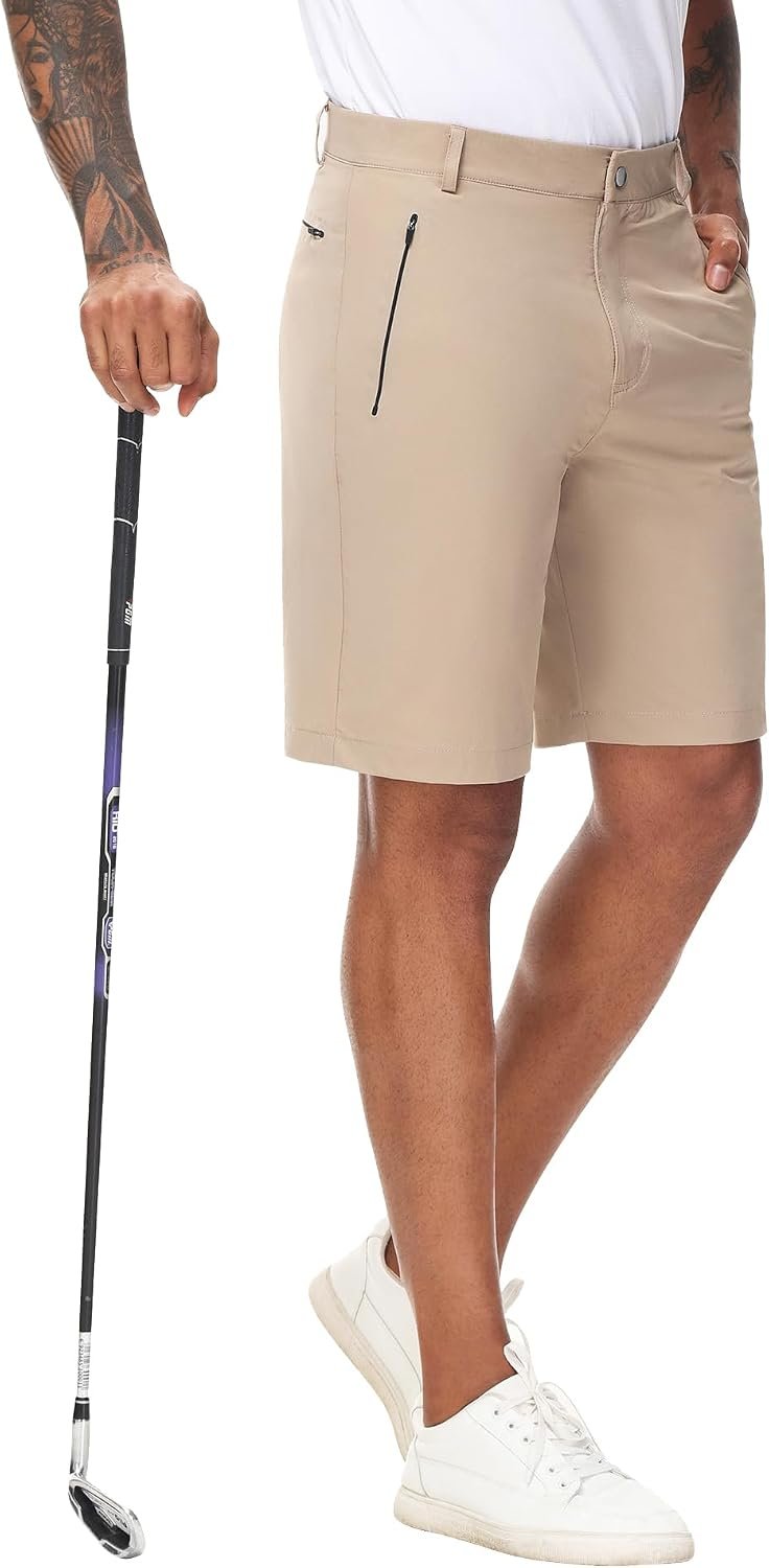 Men’s Golf Shorts, Dress Stretch Golf Shorts for Men Dry Fit with Pockets Hiking Casual Work 9 Inch Inseam