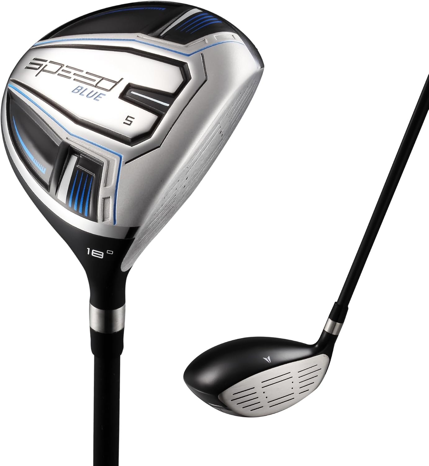 Stainless Steel Fairway Golf Club – Lightweight Graphite Shaft, High Launch, USGA Approved, Right Hand Mens Club and Headcover Black
