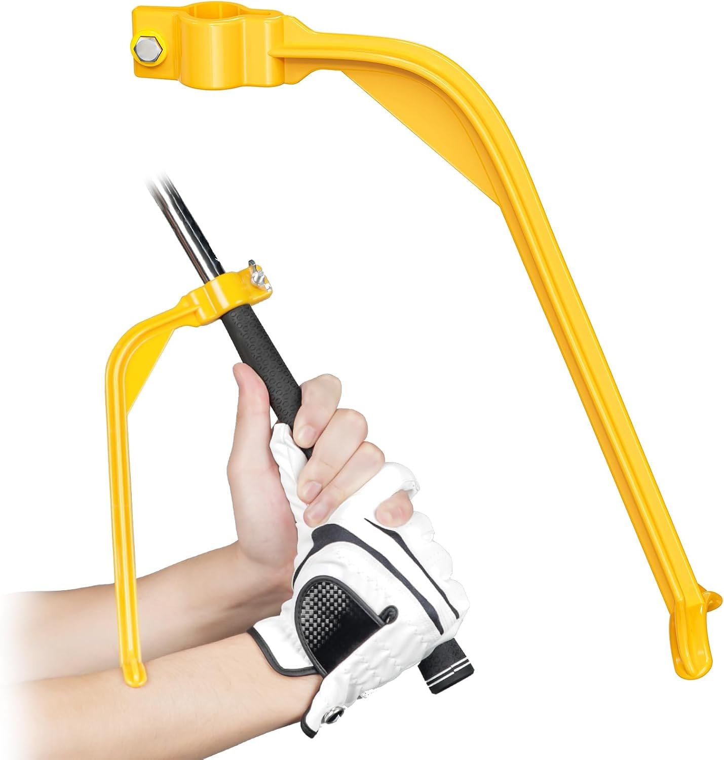 GreenHaven Golf Wrist Hinge Training Aid Swing Correcting Trainer Tool | Yellow Black Red, Arm Elbow Posture Trainer, for Iron Golf Club Practice, Driving Range Accessory