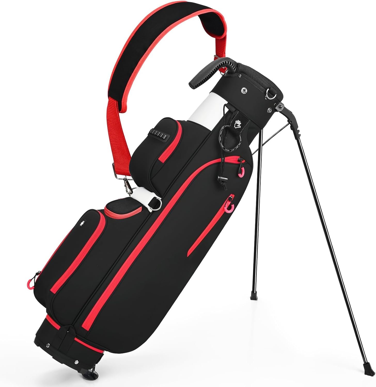 Golf Stand Bag, Lightweight Par 3 Golf Bag with 3 Way Dividers 900D Weatherproof Oxford, 3.7lbs Compact Yet Spacious Pitch N Putt for Driving Range, Cooler Pockets