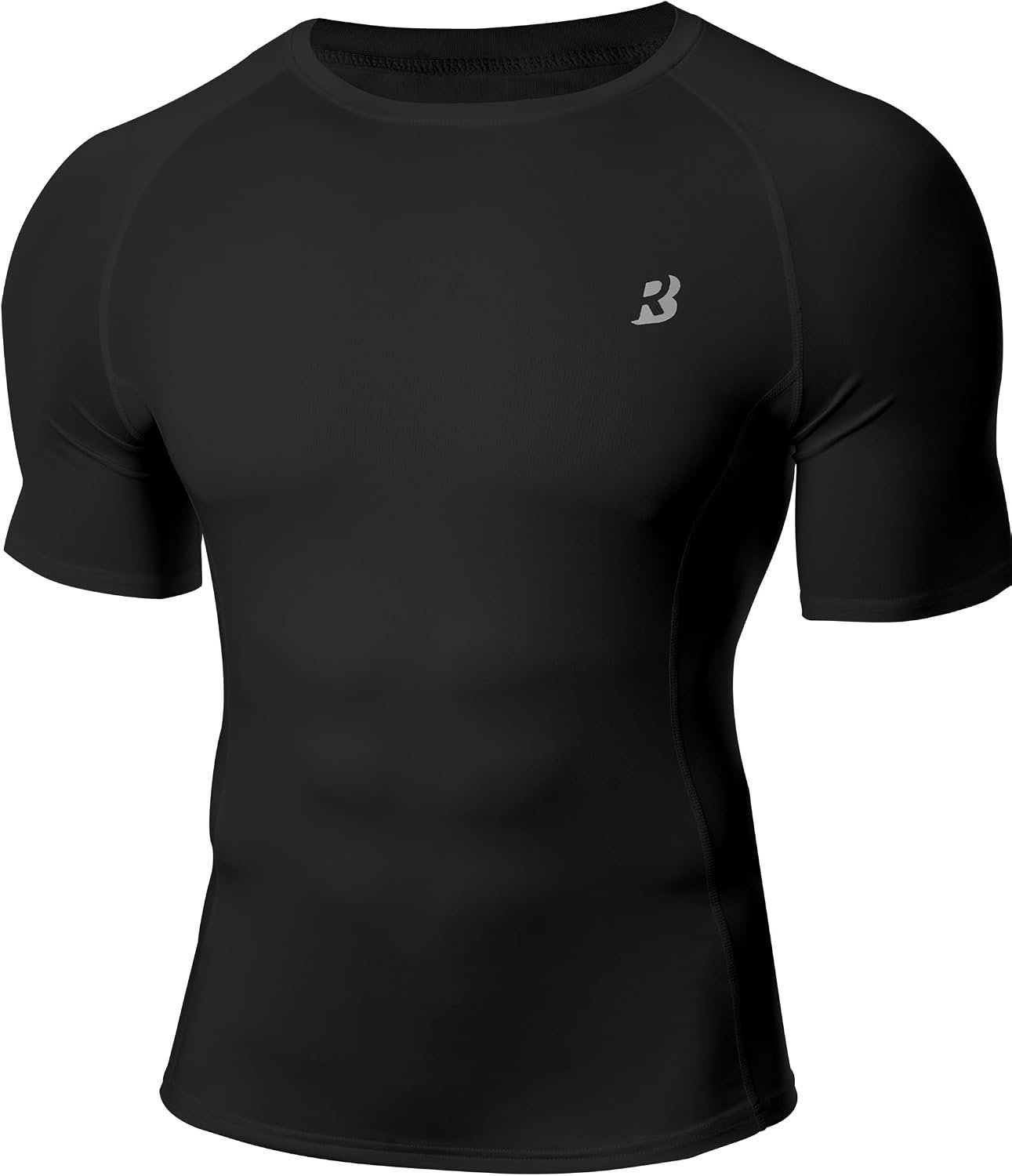 Roadbox Compression Shirt Men Short Sleeve, Cool Dry Base Layer Athletic Undershirts, Workout T-Shirt for Sports Gym Running