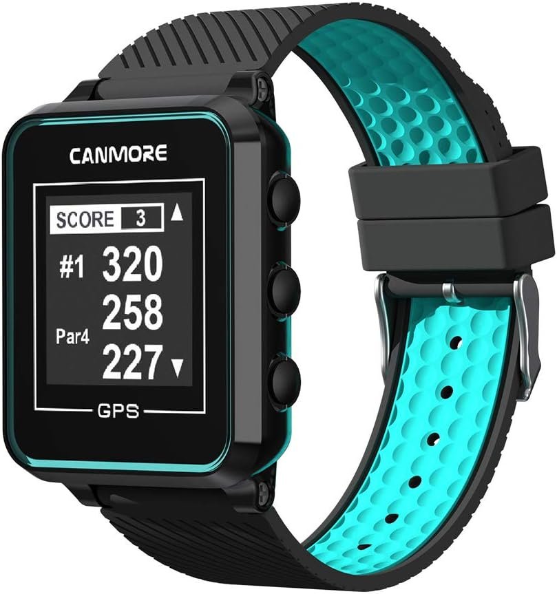 CANMORE TW353 Golf GPS Watch for Men and Women, High Contrast LCD Display, Free Update Over 41,000 Preloaded Courses Worldwide, Lightweight Essential Golf Accessory for Golfers, Turquoise/Black