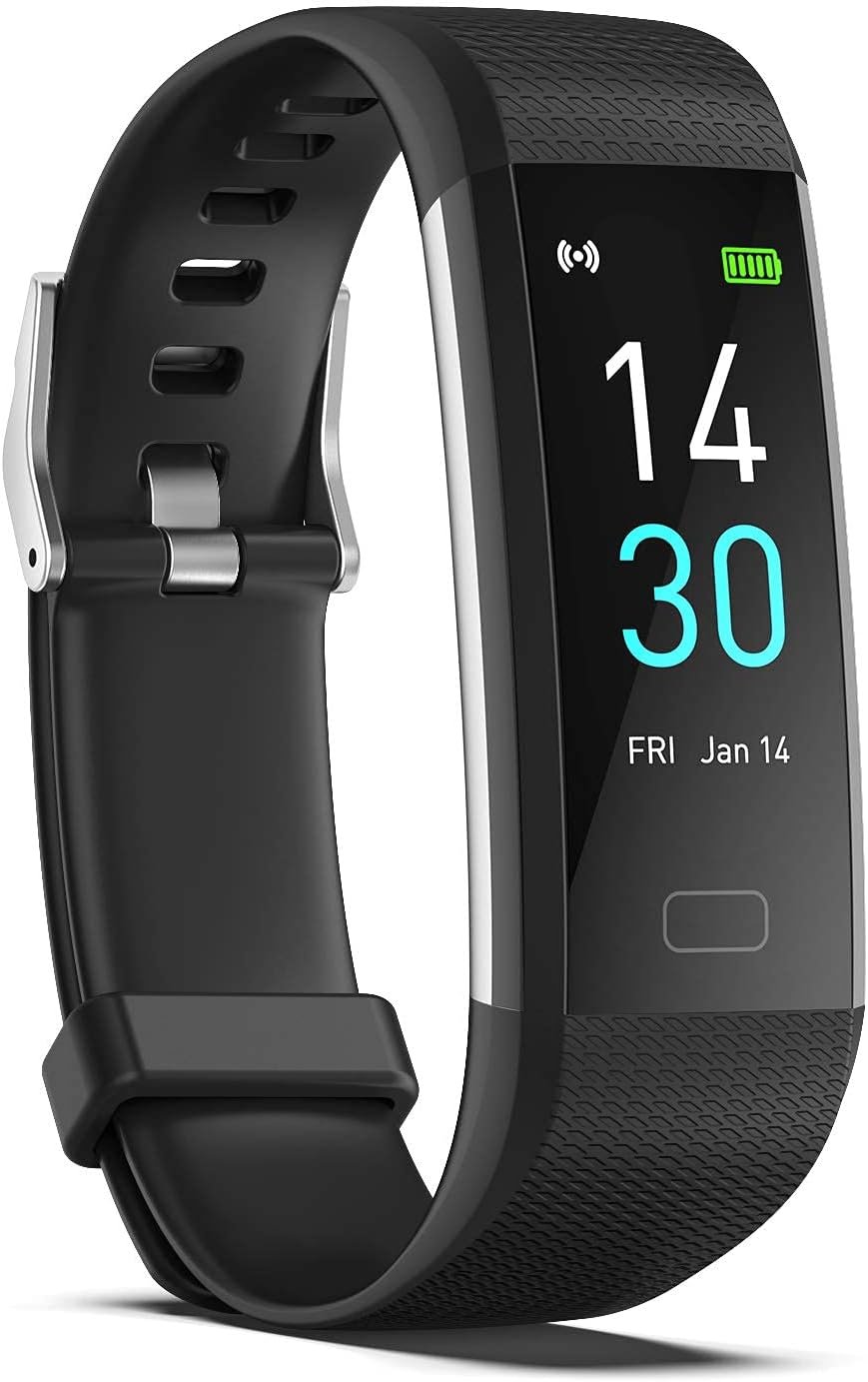 Fitness Tracker with Step/Distance/Calories Counter for Women Men | Heart Rate Monitor, Slim Style Watch, IP68 Waterproof, Sleep Monitor, Pedometer Watch, Black Band