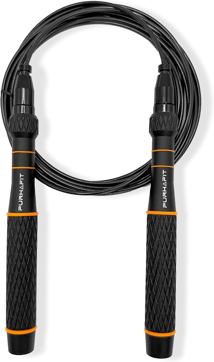 LYRA Adjustable Speed Jump Rope – 360° Ball Bearings, Steel Cable & Aluminum Handles – Fast Double Unders for CrossFit, HIIT & Fitness Workouts – Carry Bag & Extra Cable Included