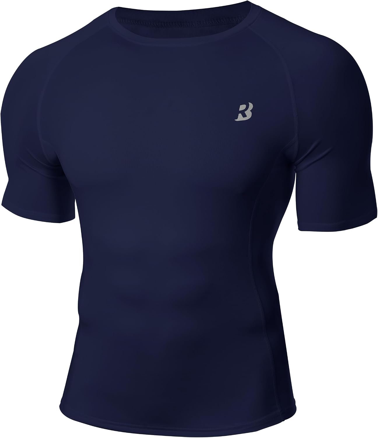 Roadbox Compression Shirt Men Short Sleeve, Cool Dry Base Layer Athletic Undershirts, Workout T-Shirt for Sports Gym Running