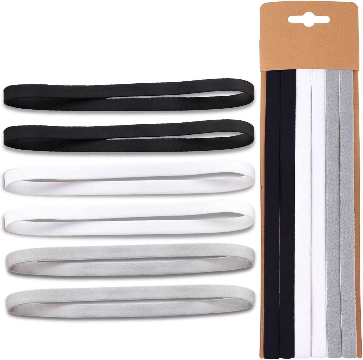 Needbrock 6 Pcs Sports Headband, Mens Headband Polyester Fiber Non-Slip Stretch Fit for Women and Men Keeps Hair Away During Football Running Workouts Gym Daily Wear and Exercise