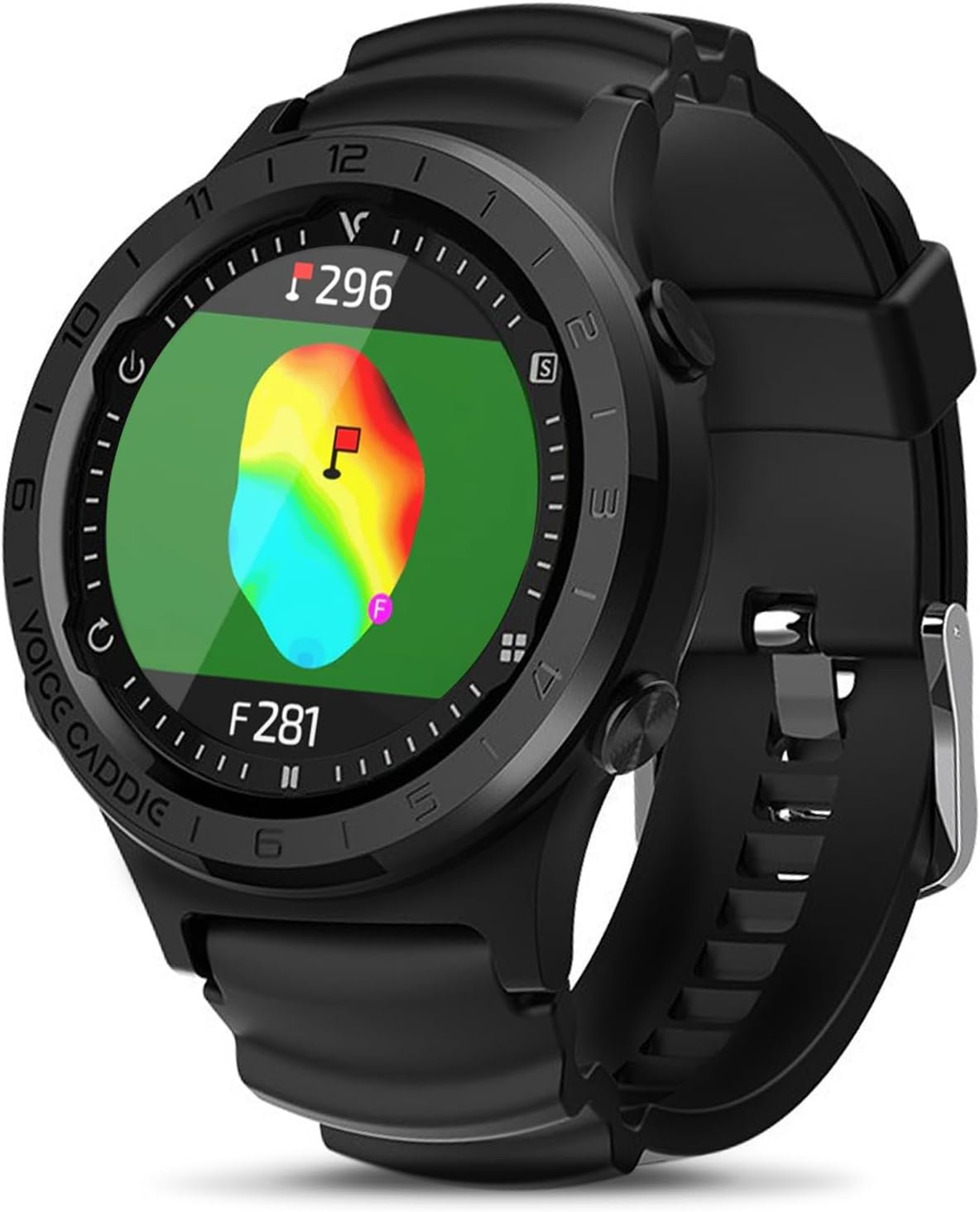 Voice Caddie A3 Golf Watch w/Green Undulation No Monthly Subscription 40k+ Preinstalled Courses Lightweight w/Slope Mode 1.3″ Color Touchscreen Pin Reload Smart Green View Golf GPS & Fitness Mode BK