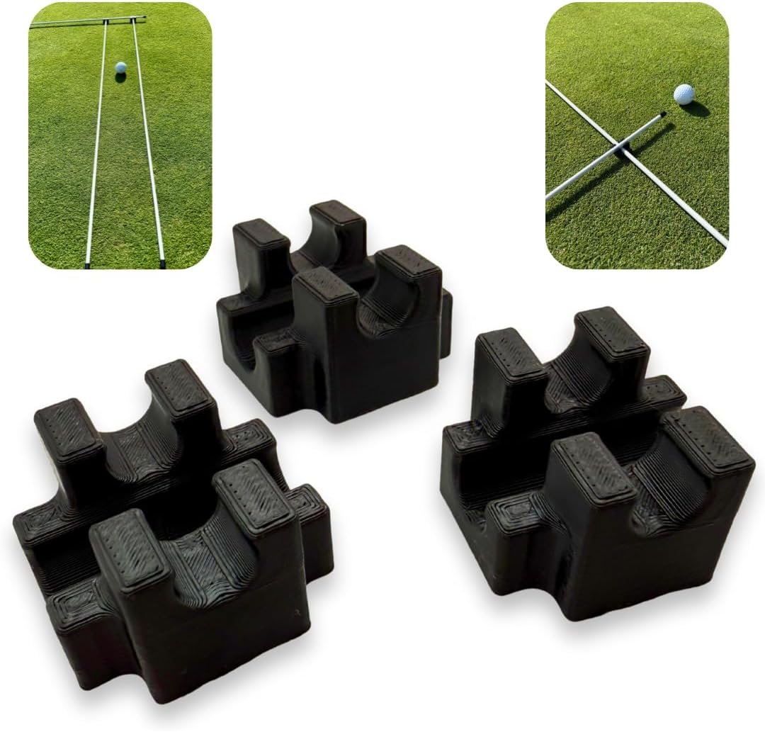 Golf Alignment Stick Clips (3 Pack) – Upgraded New Version – More Flexible & More Durable – Training Aid for Ball Position & Parallel Line Setup