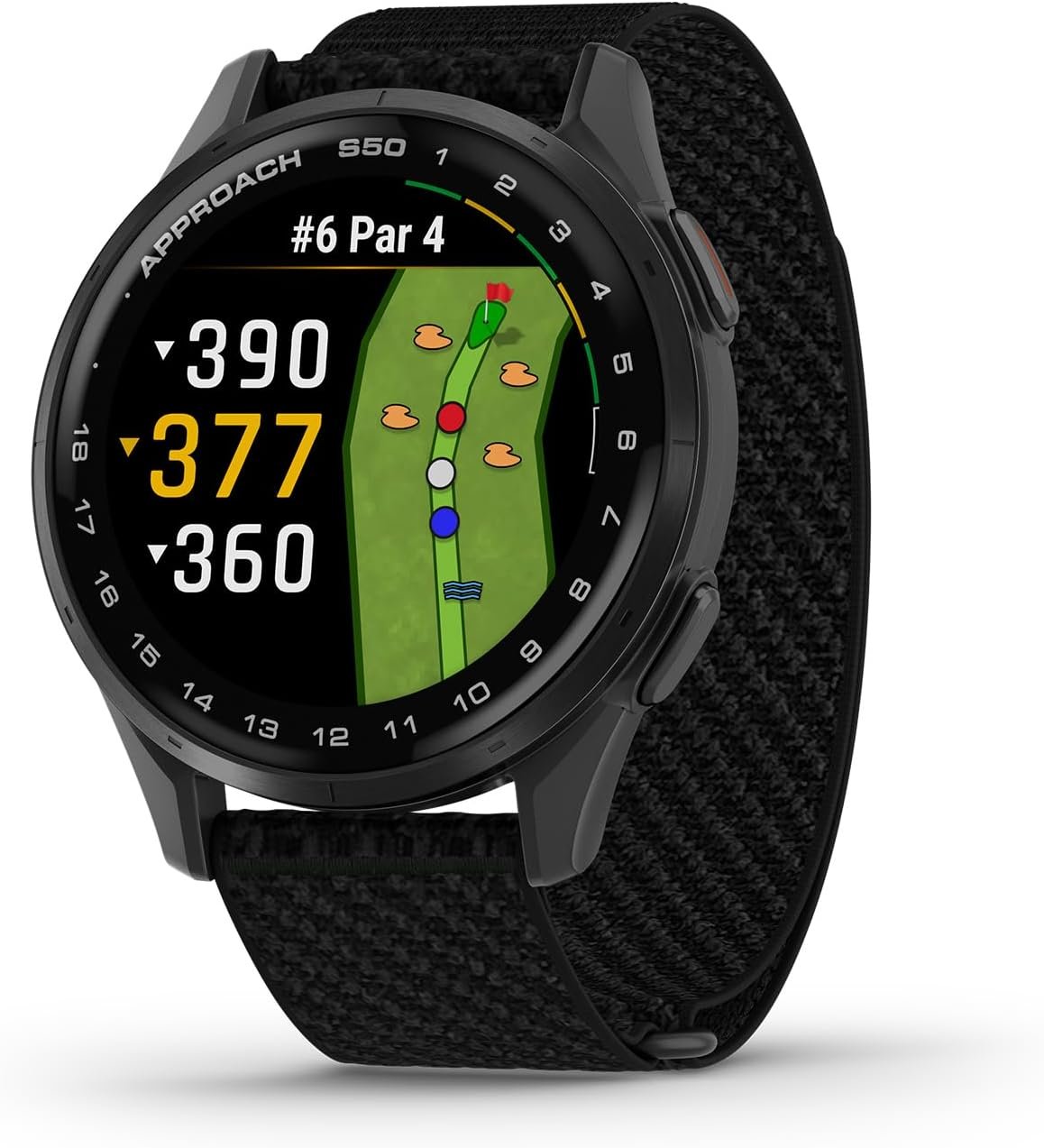Garmin Approach® S50, Golf GPS Smartwatch, 43mm, Black | Health & Wellness Features, Preloaded Activity Profiles, On-Course Features, PlaysLike Distance, Smart Notifications