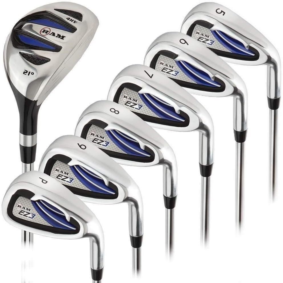 Ram Golf EZ3 Mens Right Hand Iron Set 5-6-7-8-9-PW – Free Hybrid Included