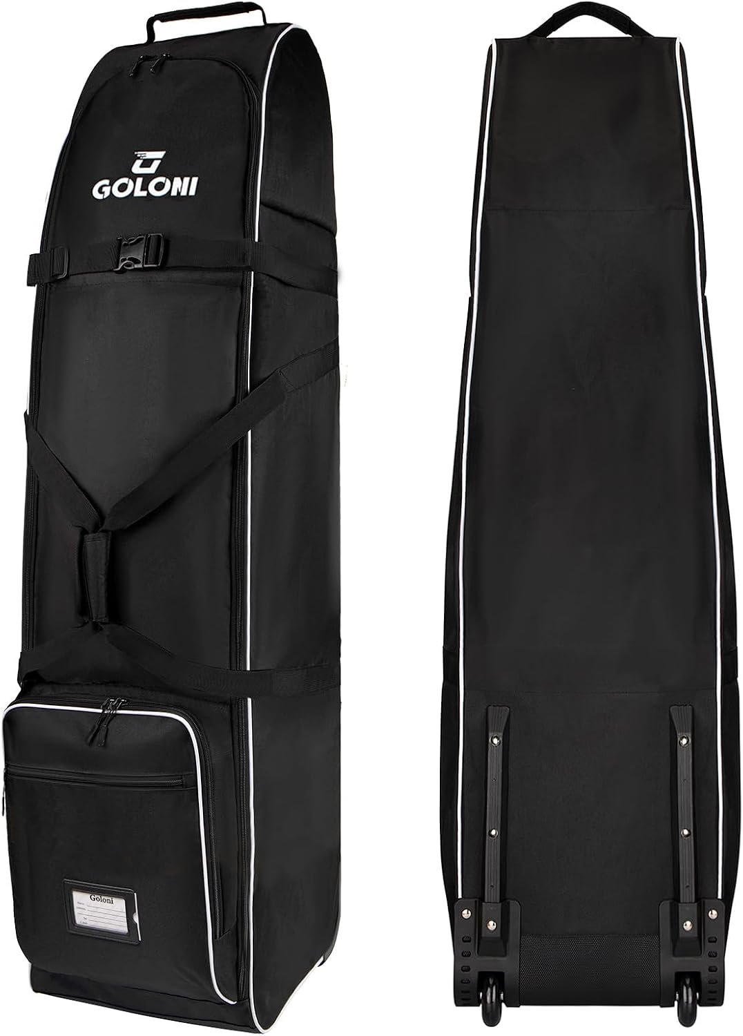 Golf Travel Bag with Wheels for Airlines, Heavy Duty Golf Club Travel Case, Water Resistant Golf Bag Cover for Air Travel, Portable Foldable Golf Luggage for Men Women