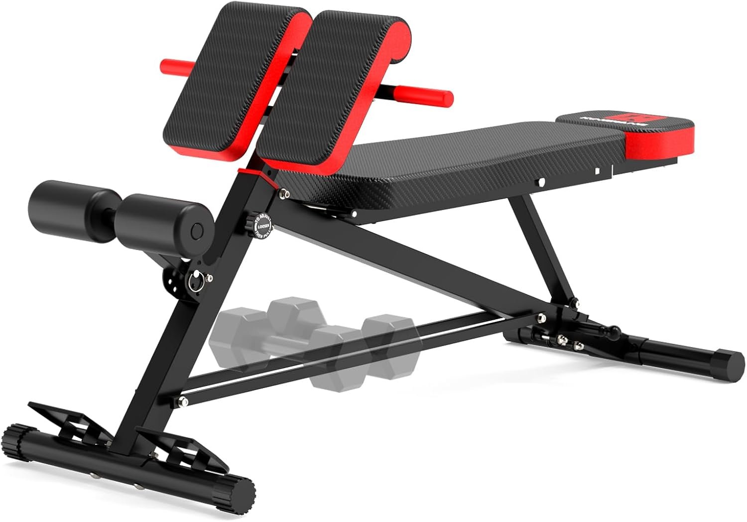 K KINGKANG Weight Bench,Load 1000LBS Roman Chair for Home Gym | Multi-Function Adjustment(10+7+4+4),for Bench Press/Sit-up/Back,Carbon Steel Frame with 2 Rear Wheels
