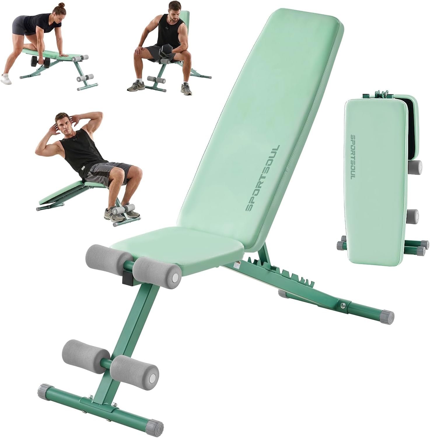 880LB Weight Bench, 8-Position Backrest Adjustable Workout Bench | Foldable Weight Bench for Home Gym Strength Training – Incline Decline Flat, Compact for Small Space Apartment Room Garage